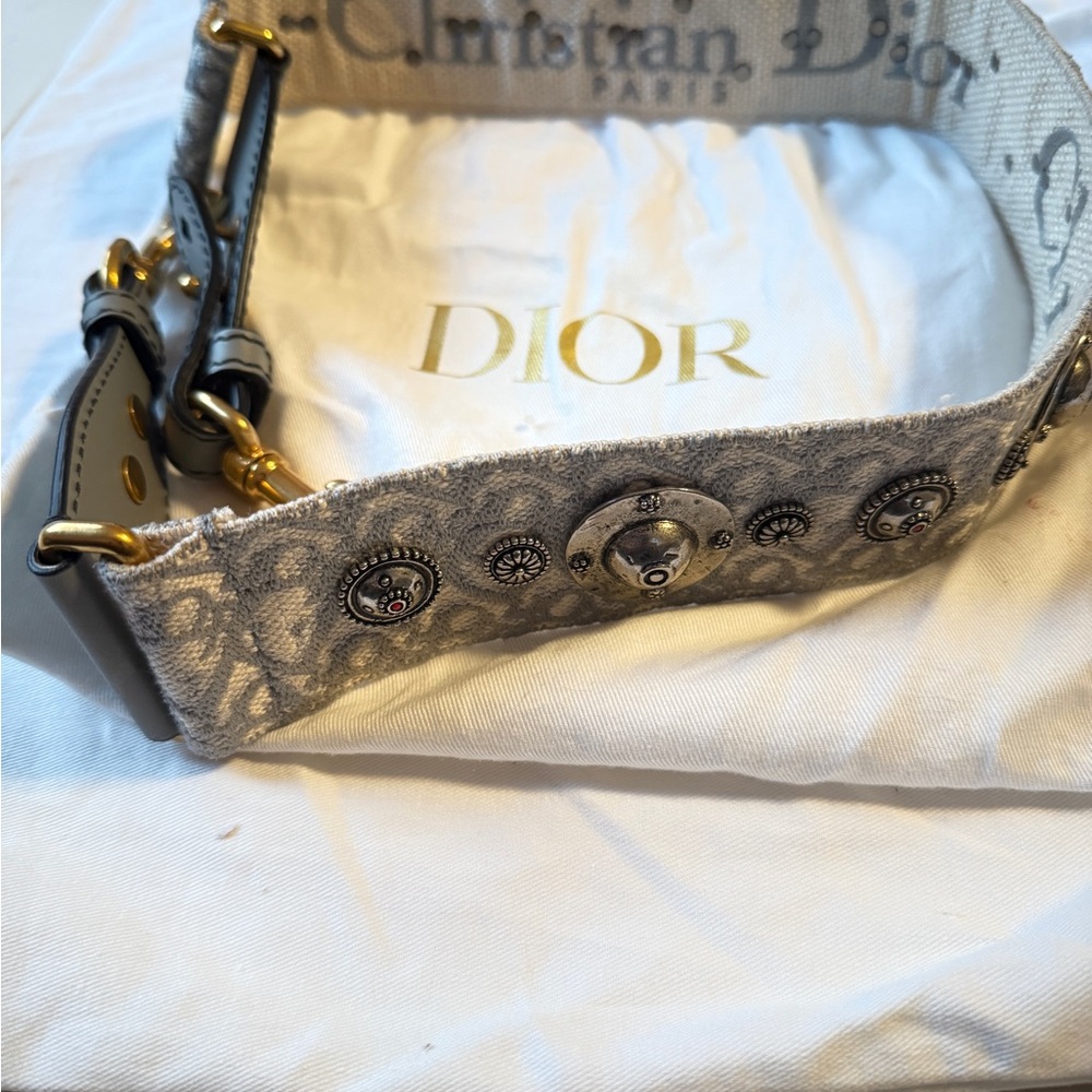 Three items:Authentic Dior Gray and Silver Embellished Strap and other two - Picture 2 of 16